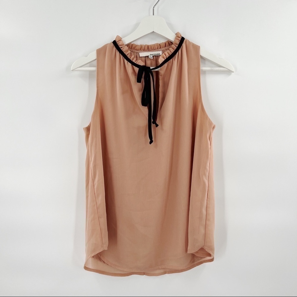 JUNE & Hudson ruffle neck sleeveless blouse
